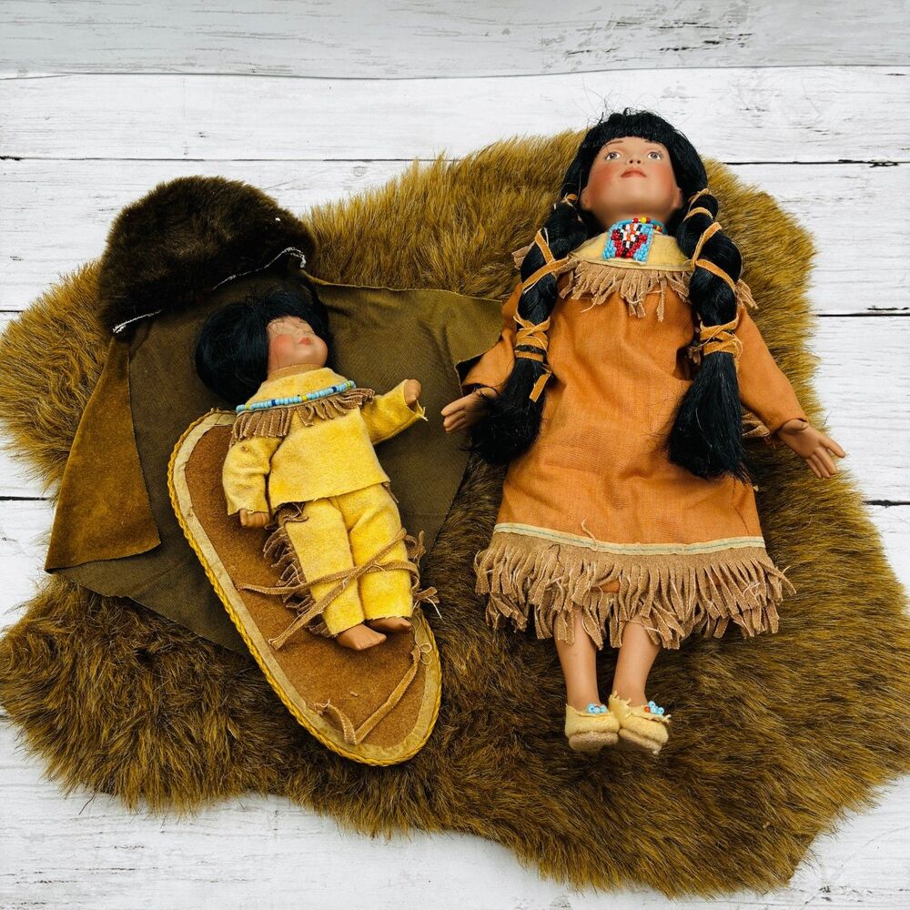 Patricia Rose Porcelain Doll F784 1998 Native American Set Baby Doll